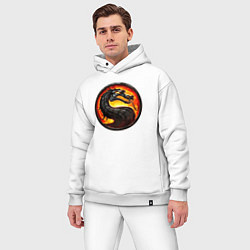 Мужской костюм оверсайз Mortal kombat logotype, цвет: белый — фото 2