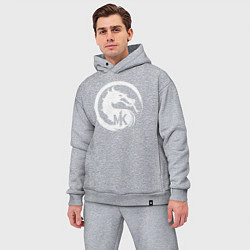 Мужской костюм оверсайз Mortal kombat 1 logo, цвет: меланж — фото 2