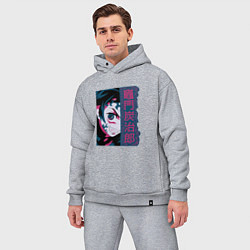 Мужской костюм оверсайз Клинок рассекающий демонов Тандзиро боец, цвет: меланж — фото 2