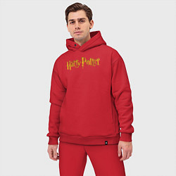 Мужской костюм оверсайз Harry Potter golden logo, цвет: красный — фото 2