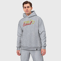 Мужской костюм оверсайз Better call Saul logo, цвет: меланж — фото 2