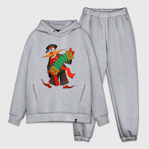 Мужской костюм оверсайз Мужичок усатый / Меланж – фото 1