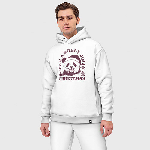 Мужской костюм оверсайз Панда Дед Мороз / Белый – фото 3