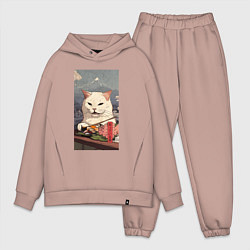 Мужской костюм оверсайз Cat meme - japan style, цвет: пыльно-розовый