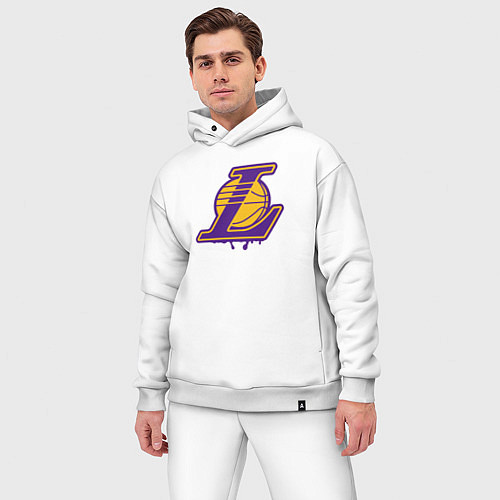 Мужской костюм оверсайз Lakers team / Белый – фото 3