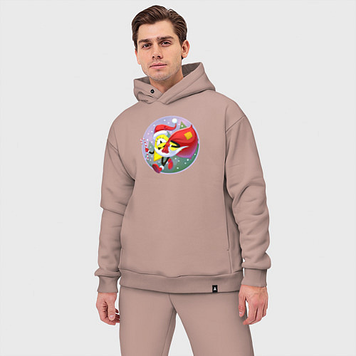 Мужской костюм оверсайз Санта Билл Гравити Фолз / Пыльно-розовый – фото 3