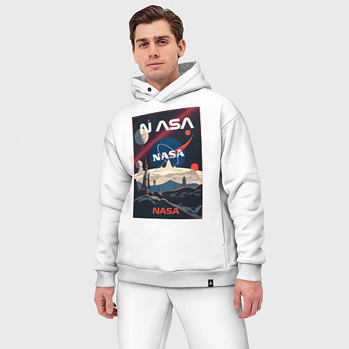 Мужской костюм оверсайз NASA ретро / Белый – фото 3