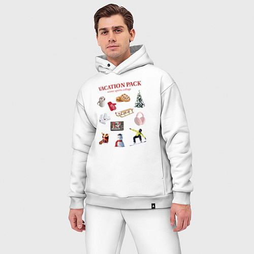 Мужской костюм оверсайз Vacation pack / Белый – фото 3