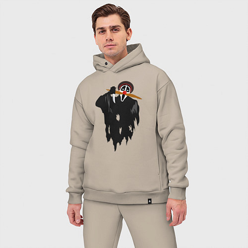 Мужской костюм оверсайз Крик-мужик из Деревня дураков мем / Миндальный – фото 3