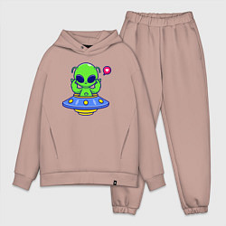 Мужской костюм оверсайз Love alien, цвет: пыльно-розовый