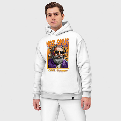 Мужской костюм оверсайз Не скуф а клевый бумер / Белый – фото 3