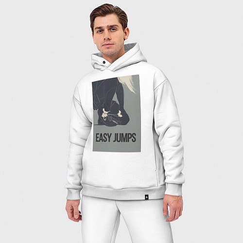 Мужской костюм оверсайз Easy jumps in boots / Белый – фото 3