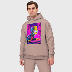 Мужской костюм оверсайз Bart Simpson - cyber gamer, цвет: пыльно-розовый — фото 2