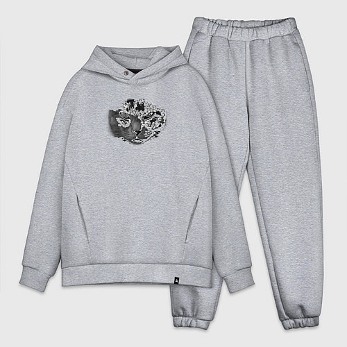 Мужской костюм оверсайз Кот t-1000 / Меланж – фото 1