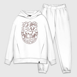 Мужской костюм оверсайз Дикий и свободный олень, цвет: белый