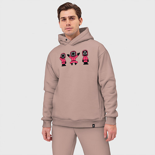 Мужской костюм оверсайз Надзиратели игры в кальмара / Пыльно-розовый – фото 3