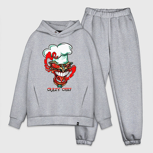 Мужской костюм оверсайз Crazy chef / Меланж – фото 1