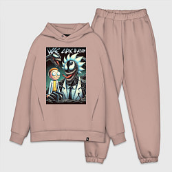 Мужской костюм оверсайз Morty and Rick - meme we are Venom, цвет: пыльно-розовый