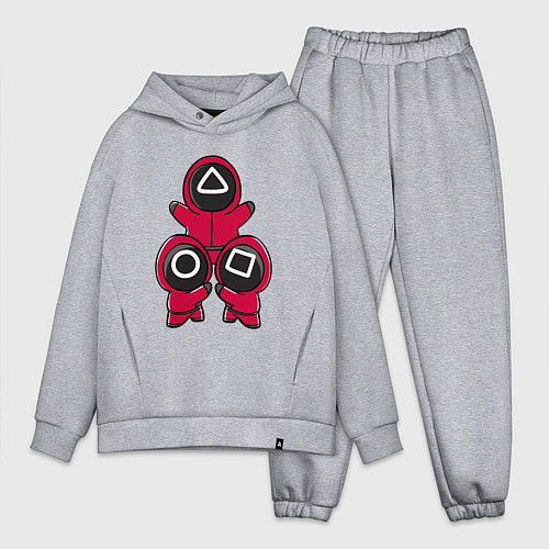 Мужской костюм оверсайз Squid game little men / Меланж – фото 1