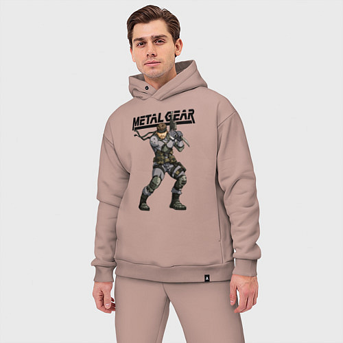 Мужской костюм оверсайз Snake Solid soldier / Пыльно-розовый – фото 3