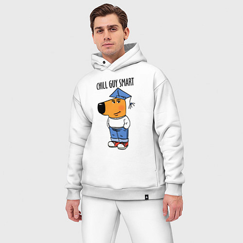 Мужской костюм оверсайз Chill guy smart / Белый – фото 3