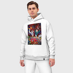 Мужской костюм оверсайз Дандадан: Момо и Кэн, цвет: белый — фото 2