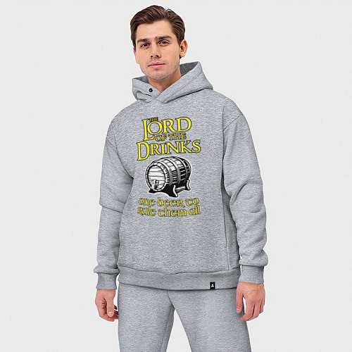 Мужской костюм оверсайз Повелитель напитков / Меланж – фото 3