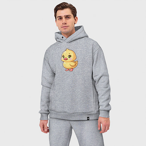 Мужской костюм оверсайз Желтая уточка / Меланж – фото 3