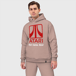 Мужской костюм оверсайз Atari logo - start game now, цвет: пыльно-розовый — фото 2