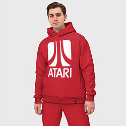 Мужской костюм оверсайз Atari logo white, цвет: красный — фото 2