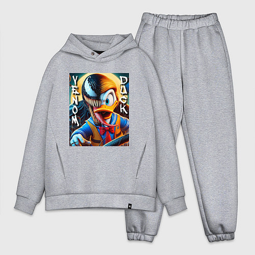 Мужской костюм оверсайз Venom-Duck - ai art fantasy / Меланж – фото 1