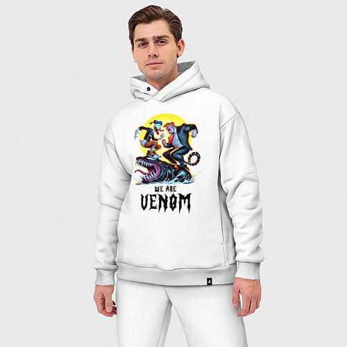 Мужской костюм оверсайз Два Дональда на Веноме - мем / Белый – фото 3