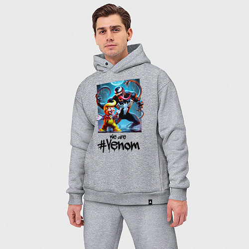 Мужской костюм оверсайз Donald Trump and Venom - meme / Меланж – фото 3