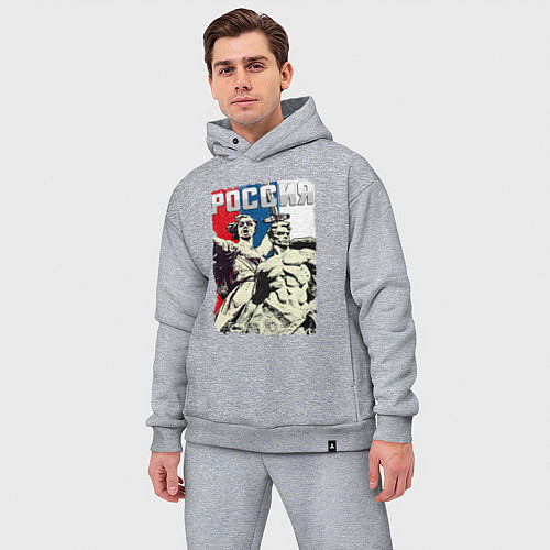 Мужской костюм оверсайз Родина / Меланж – фото 3