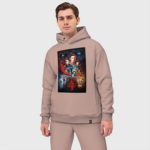 Мужской костюм оверсайз Stranger Things 4 / Пыльно-розовый – фото 3