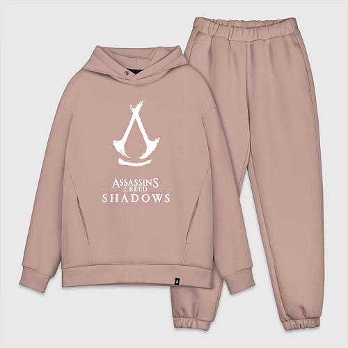 Мужской костюм оверсайз Assassins creed - shadows white / Пыльно-розовый – фото 1