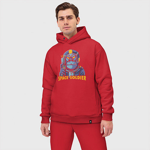 Мужской костюм оверсайз Monkey space soldier / Красный – фото 3