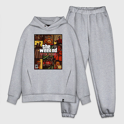 Мужской костюм оверсайз The weeknd постер гта / Меланж – фото 1