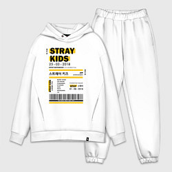 Мужской костюм оверсайз Stray kids ticket, цвет: белый