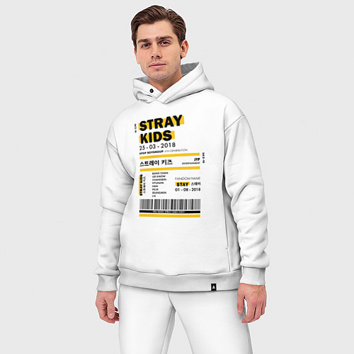 Мужской костюм оверсайз Stray kids ticket / Белый – фото 3