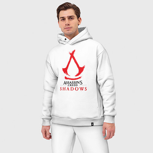 Мужской костюм оверсайз Assassins Creed Shadows - badge / Белый – фото 3