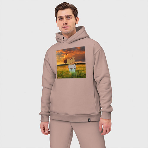 Мужской костюм оверсайз Чисто чилловый парень / Пыльно-розовый – фото 3