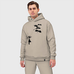 Мужской костюм оверсайз Девочка и дракончики, цвет: миндальный — фото 2