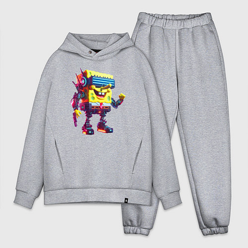 Мужской костюм оверсайз Sponge Bob - cyberpunk fantasy / Меланж – фото 1