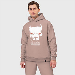 Мужской костюм оверсайз Боль временна триумф духа вечен - белый воин, цвет: пыльно-розовый — фото 2