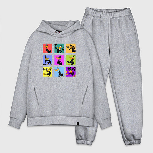 Мужской костюм оверсайз Даффи Дак - Луни Тюнз утка / Меланж – фото 1