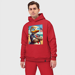 Мужской костюм оверсайз Donald Trump Duck - meme, цвет: красный — фото 2