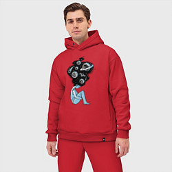 Мужской костюм оверсайз Космическая девушка, цвет: красный — фото 2