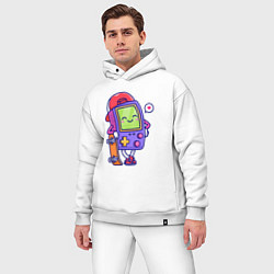 Мужской костюм оверсайз Тетрис скейтер, цвет: белый — фото 2