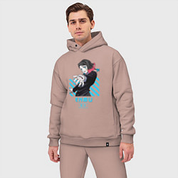 Мужской костюм оверсайз Клинок рассекающий демонов Энму, цвет: пыльно-розовый — фото 2